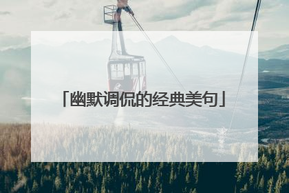 幽默调侃的经典美句