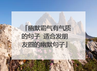 幽默霸气有气质的句子 适合发朋友圈的幽默句子