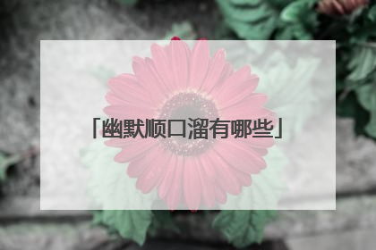 幽默顺口溜有哪些