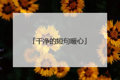 干净的短句暖心