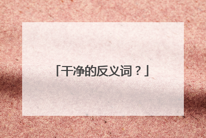 干净的反义词？