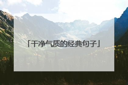 干净气质的经典句子