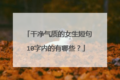 干净气质的女生短句10字内的有哪些?