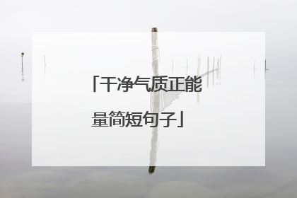 干净气质正能量简短句子