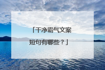 干净霸气文案短句有哪些？