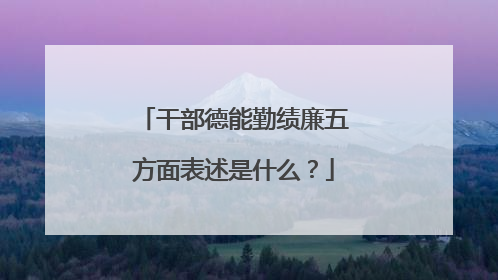 干部德能勤绩廉五方面表述是什么？
