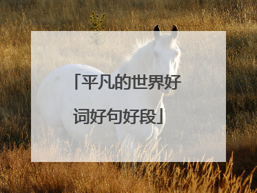 平凡的世界好词好句好段