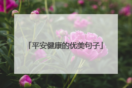 平安健康的优美句子