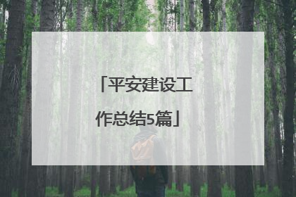 平安建设工作总结5篇