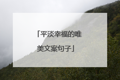 平淡幸福的唯美文案句子