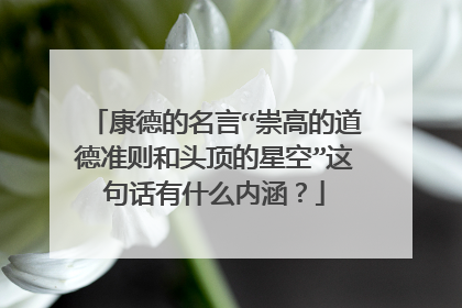 康德的名言“崇高的道德准则和头顶的星空”这句话有什么内涵?