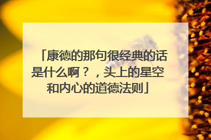 康德的那句很经典的话是什么啊?,头上的星空和内心的道德法则