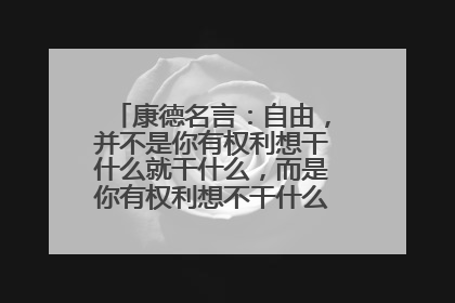 康德名言:自由,并不是你有权利想干什么就干什么,而是你有权利想不干什么。 英语怎么说?