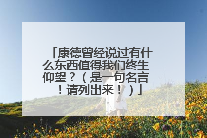 康德曾经说过有什么东西值得我们终生仰望?(是一句名言!请列出来!)