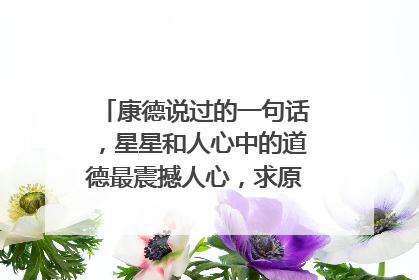 康德说过的一句话,星星和人心中的道德最震撼人心,求原文和英文翻译。