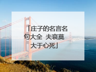 庄子的名言名句大全 夫哀莫大于心死