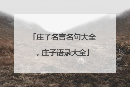 庄子名言名句大全,庄子语录大全