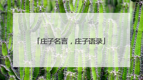 庄子名言,庄子语录