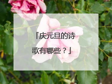 庆元旦的诗歌有哪些？