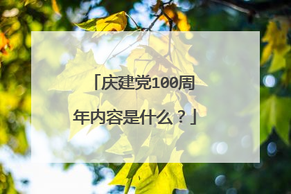 庆建党100周年内容是什么？
