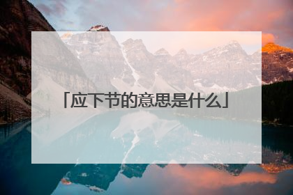 应下节的意思是什么