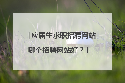 应届生求职招聘网站哪个招聘网站好?