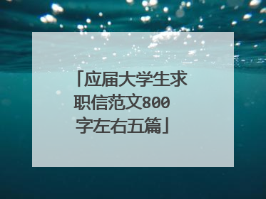 应届大学生求职信范文800字左右五篇