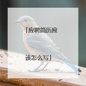 应聘简历应该怎么写