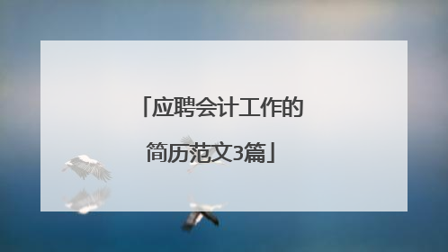 应聘会计工作的简历范文3篇
