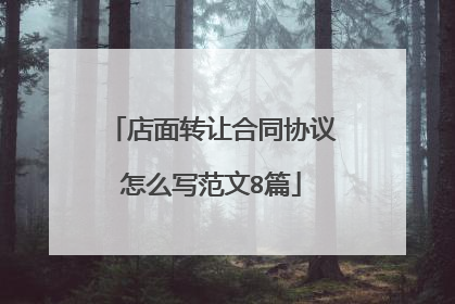 店面转让合同协议怎么写范文8篇