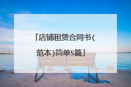店铺租赁合同书(范本)简单5篇