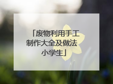 废物利用手工制作大全及做法 小学生