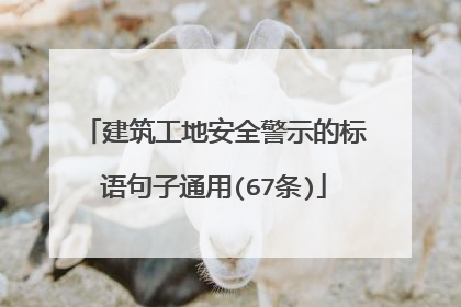 建筑工地安全警示的标语句子通用(67条)