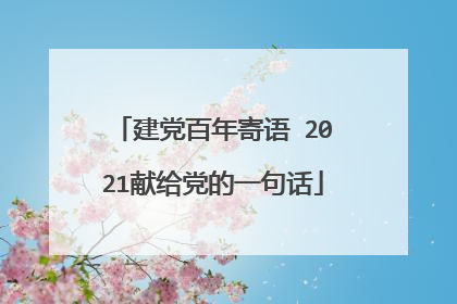 建党百年寄语 2021献给党的一句话