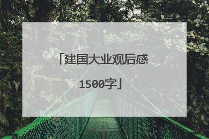 建国大业观后感 1500字