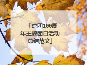 建团100周年主题团日活动总结范文