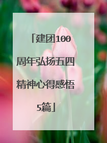 建团100周年弘扬五四精神心得感悟5篇