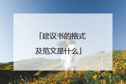 建议书的格式及范文是什么
