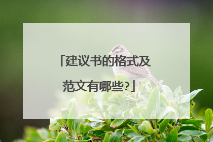 建议书的格式及范文有哪些?