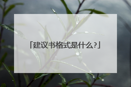 建议书格式是什么?