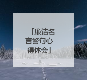 廉洁名言警句心得体会