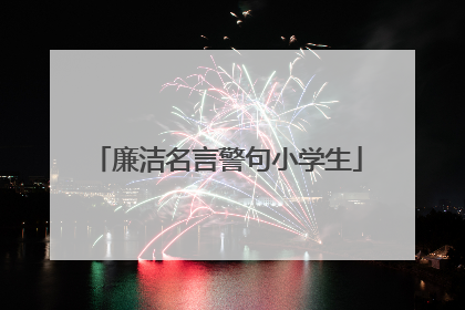 廉洁名言警句小学生