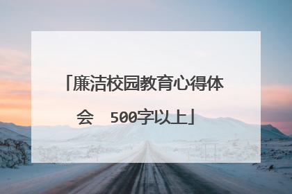 廉洁校园教育心得体会 500字以上