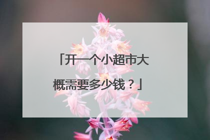 开一个小超市大概需要多少钱？