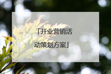 开业营销活动策划方案