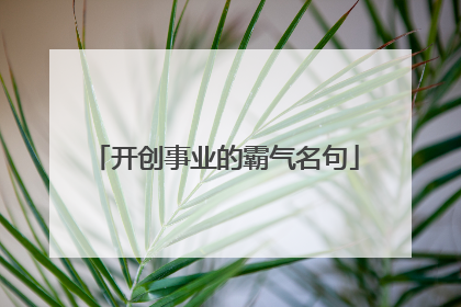 开创事业的霸气名句