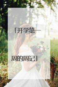 开学第一周的周记