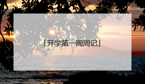 开学第一周周记