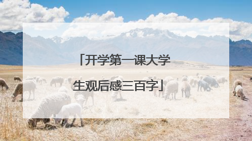 开学第一课大学生观后感三百字