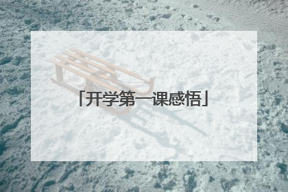 开学第一课感悟